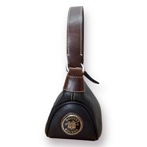 Dooney & Bourke Florentine Mini Shoulder Bag Black Pebble Leather Hobo Y2K Small - Picture 2 of 15